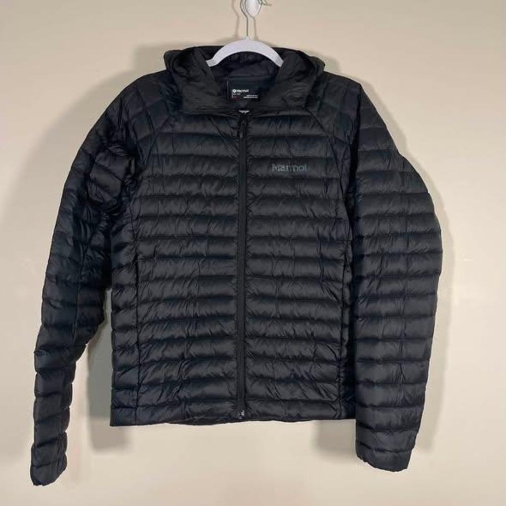 Marmot Men's Black Quilted Lightweight Puffer Jacket with Hood